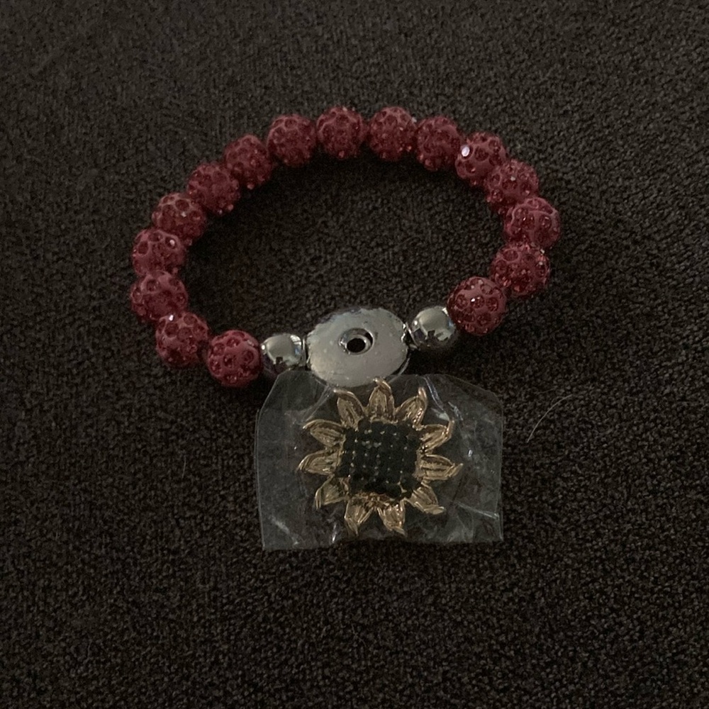 Sunflower Charm Beaded Bracelet